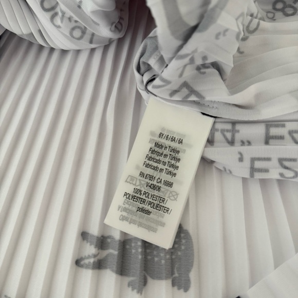 Lacoste Gray Sweatshirt with Crocodile Graphic and skirt size 6 - Picture 3 of 13